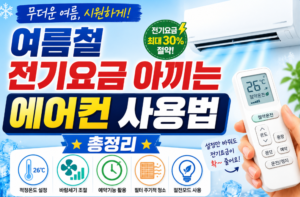 전기요금아끼는 에어컨 사용법 썸네일