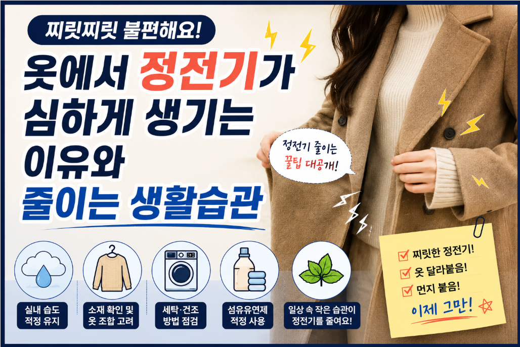 옷에 정전기가 생기는 이유와 줄이는 생활습관 썸네일