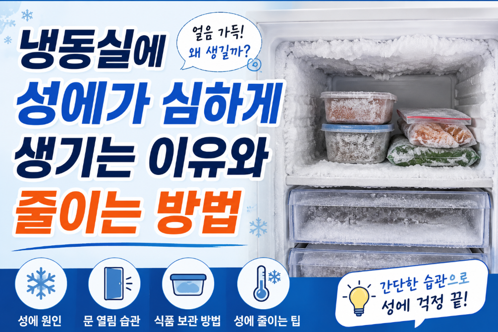 냉동실에 성에가 심하게 생기는 이유와 줄이는 방법 썸네일