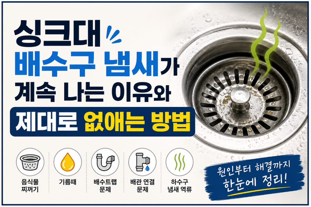 싱크대 배수구 냄새가 계속 나는 이유 썸네일