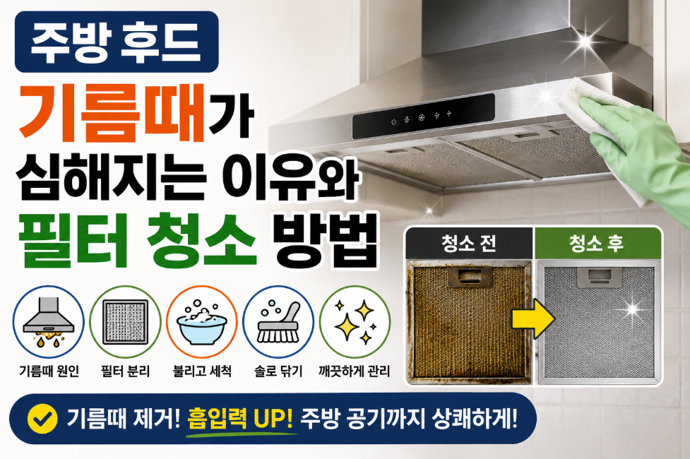 주방후드 기름때가 심해지는 이유와 필터청소방법 썸네일