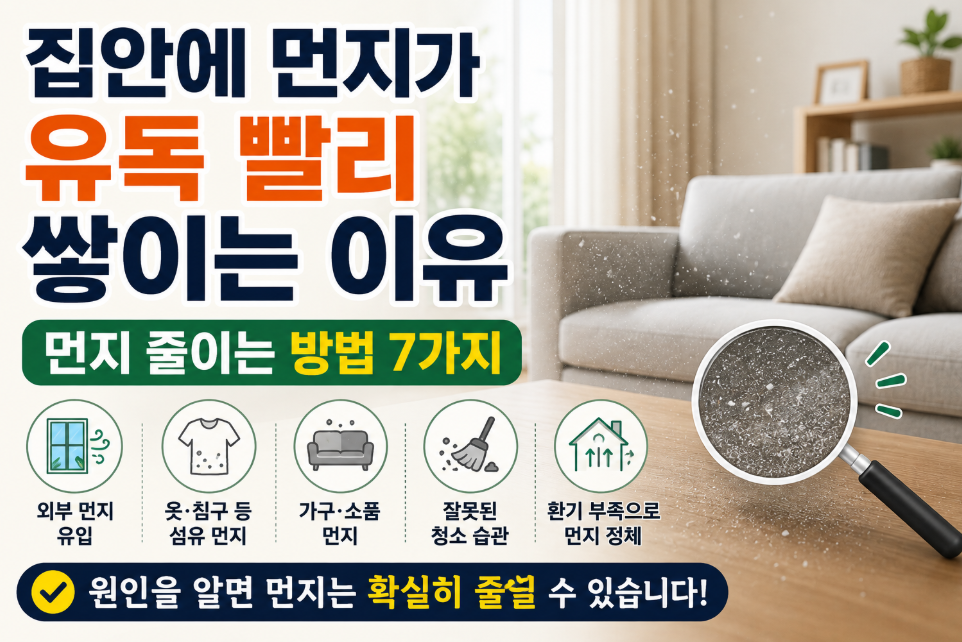 집안에 먼지가 빨리 쌓이는 이유 썸네일